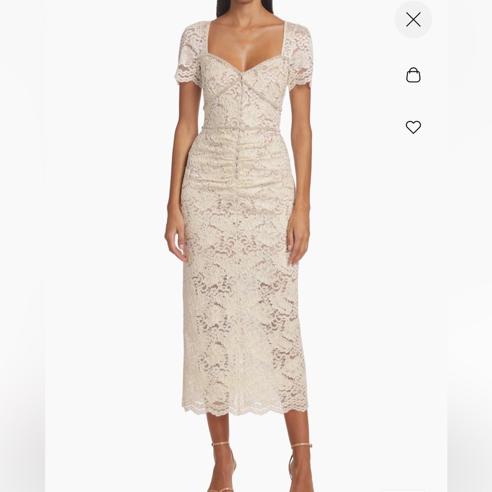 Self-Portrait Corded Lace & Diamanté Midi Dress